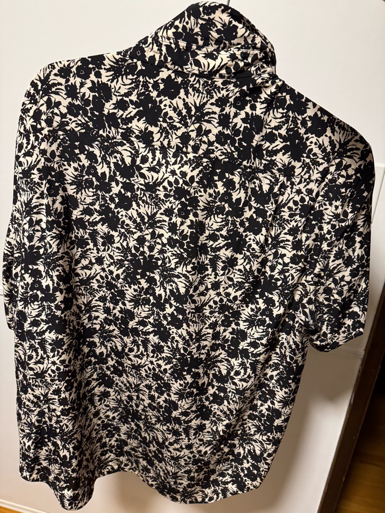 Saint Laurent Black And Cream Floral Top